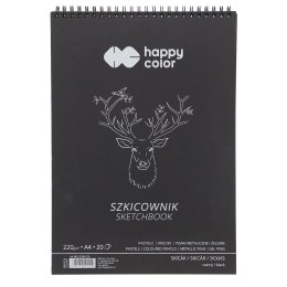 Blok artystyczny szkicownik czarny A4 220g 20k Happy Color (HA 3822 2030-C20) Happy Color