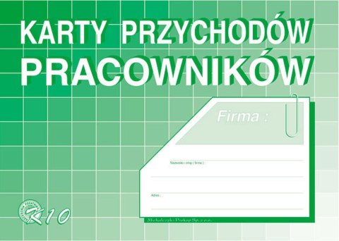 Druk offsetowy Karta przychodów pracowników A5 32k. Michalczyk i Prokop (K-10) Michalczyk i Prokop