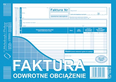 Druk offsetowy faktura A5 80k. Michalczyk i Prokop (109-3E) Michalczyk i Prokop
