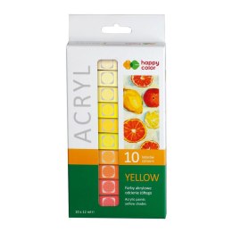 Farba akrylowa kolor: żółty 12ml Happy Color (HA 7370 0012-Y10) Happy Color