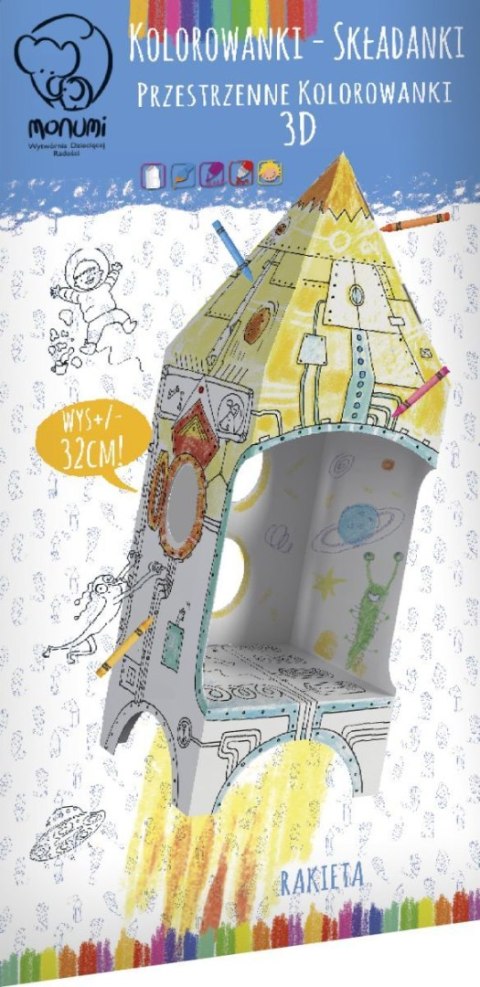Kolorowanka składana MINI 32 cm, Rakieta Monumi (0760) Monumi