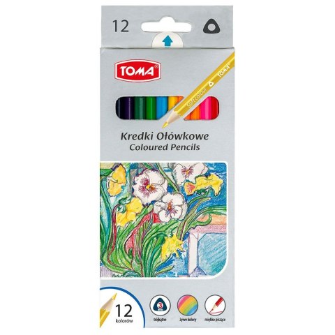 Kredki ołówkowe trójkątne 12 kol. Toma Toma