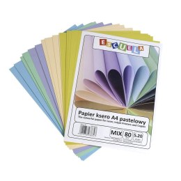 Papier kolorowy pastelowy A4 mix 100k. 80g Escuela Escuela