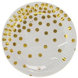 Talerz jednorazowy ZŁOTE GROSZKI papier śr. 180mm 6 szt Godan (PF-TPZGB) Godan