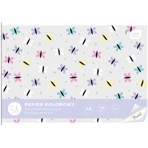 Zeszyt papierów kolorowych PASTEL A5 115g 10k Interdruk Interdruk