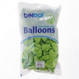 Balon gumowy metalizowany 100 szt zielony jasny metaliczny 12cal Partydeco (078) Partydeco