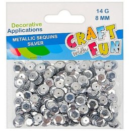 Cekiny guzik zielone srebrne 14g Craft with Fun (290857) Craft with Fun