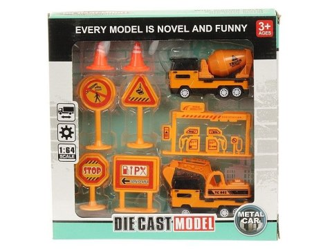 Ciężarówka zestaw plac budowy, pojazdy metalowe, znaki Adar (552067) Adar