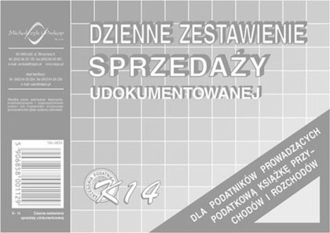 Druk offsetowy dzienne zestawienie sprzedaży A6 50k. Michalczyk i Prokop (K-14) Michalczyk i Prokop