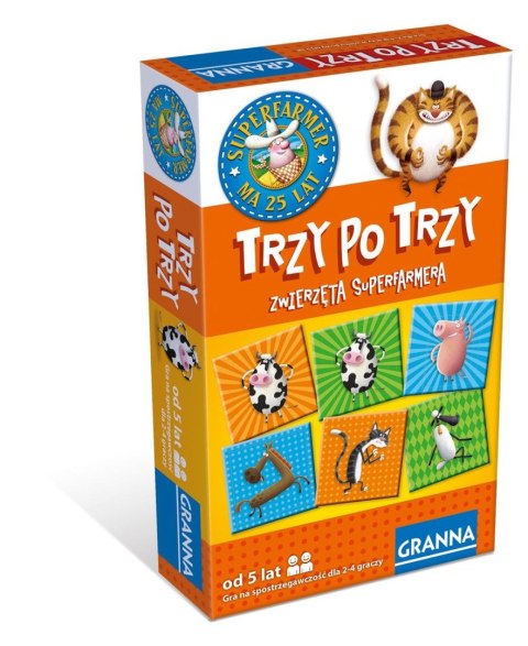 Gra edukacyjna TRZY PO TRZY ZWIERZĘTA SUPERFARMERA Granna Granna