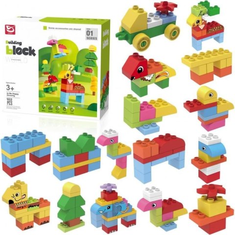 Klocki plastikowe ZWIERZĘTA 102 ELEMENTY Trifox (A-2404) Trifox