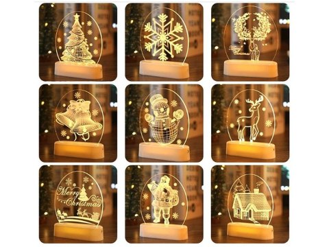 Lampki świąteczne Led 3d z podstawką 17cm One Dollar (356238) One Dollar
