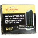 Naboje atramentowe Titanum do piór wiecznych czarne 6 szt. Titanum