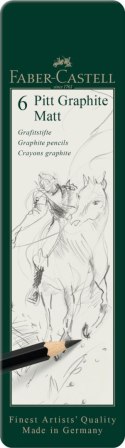 Ołówek artystyczny Pitt Graphite Matt 6 szt (różne) Faber Castell (115207 FC) Faber Castell
