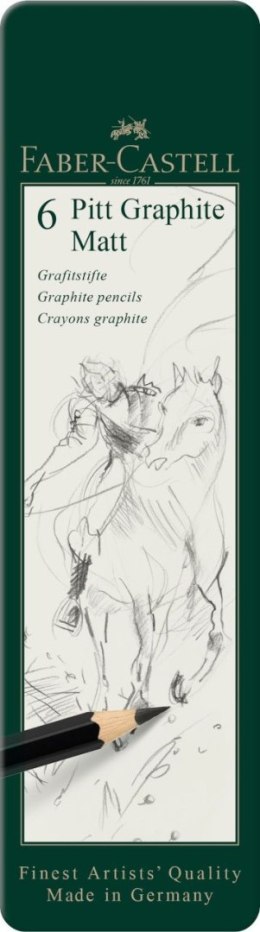 Ołówek artystyczny Pitt Graphite Matt 6 szt (różne) Faber Castell (115207 FC) Faber Castell