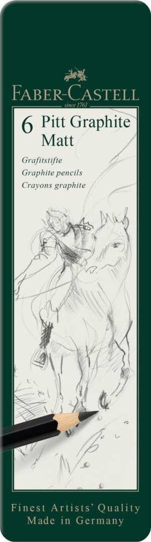 Ołówek artystyczny Pitt Graphite Matt 6 szt (różne) Faber Castell (115207 FC) Faber Castell