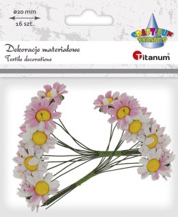Ozdoba papierowa Craft-Fun Series Materiałowe rumianki na druciku Titanum (18YX-62/1) Titanum