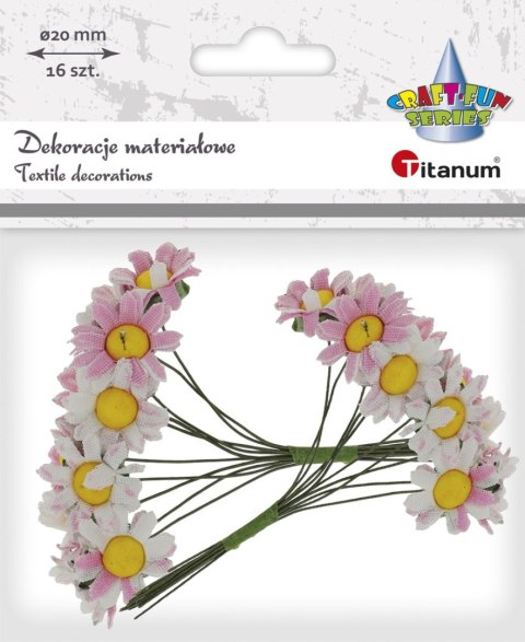 Ozdoba papierowa Craft-Fun Series Materiałowe rumianki na druciku Titanum (18YX-62/1) Titanum
