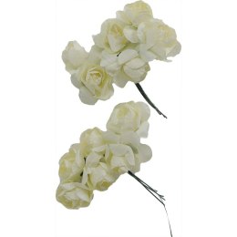 Ozdoba papierowa Craft-Fun Series Różyczki papierowe na druciku jasnokremowe Titanum (ZH-001) Titanum