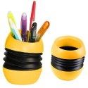 Pojemnik na długopisy Titanum żółty Ø6,2 cm wys. 8-10 cm Titanum