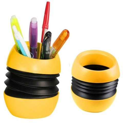 Pojemnik na długopisy Titanum żółty Ø6,2 cm wys. 8-10 cm Titanum