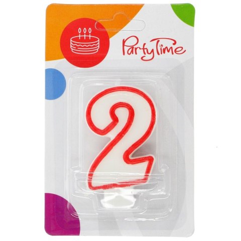 Świeczka urodzinowa NUMERKI BIAŁE Arpex (D9906-2) Arpex