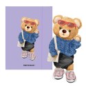 Teczka kartonowa na gumkę Teddies& Misia A4 fioletowy 270g Narcissus Narcissus