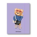 Teczka kartonowa na gumkę Teddies& Misia A4 fioletowy 270g Narcissus Narcissus