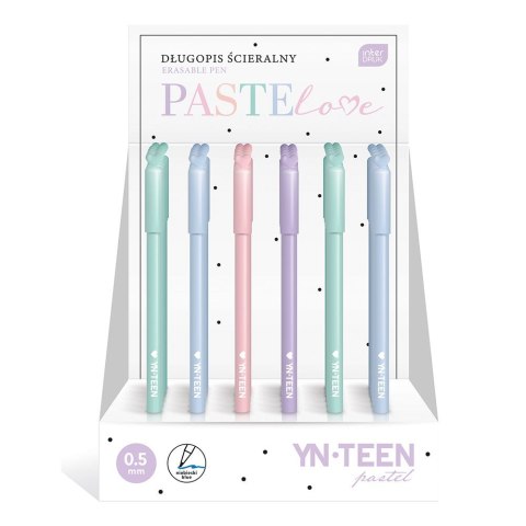 Długopis wymazywalny pastelowe wkład niebieski 0,5mm Noster (5902277295293) Noster