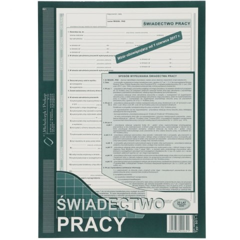 Druk offsetowy Świadectwo pracy A4 A4 40k. Michalczyk i Prokop (501-1N) Michalczyk i Prokop