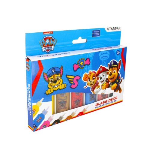 Farba do malowania na szkle Paw Patrol kolor: mix 6 kolor. Starpak (363512) Starpak