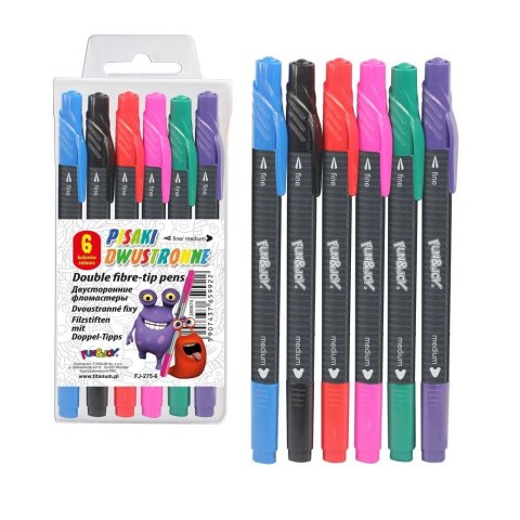 Flamaster dwustronny 6 kol. Fun&Joy (FJ-275-6) Fun&Joy