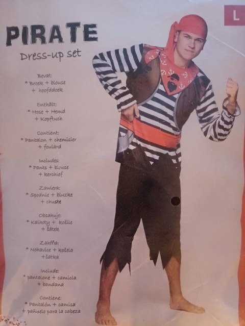 Kostium dla dorosłych, Pirat rozmiar L Bemag Bemag