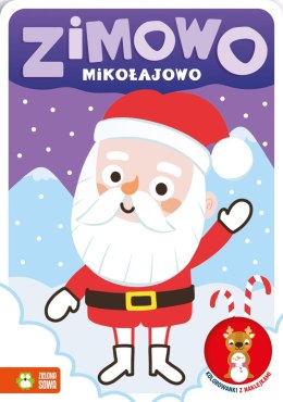 Książka dla dzieci Zimowo mikołajowo. Kolorowanki z naklejkami Aksjomat Aksjomat