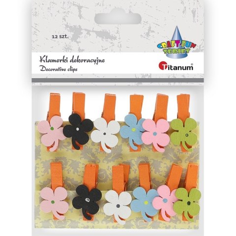 Ozdoba drewniana Craft-Fun Series klamerki kwiatki Titanum (C708) Titanum