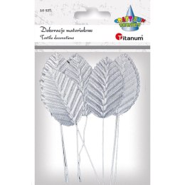 Ozdoba materiałowa Craft-Fun Series Liście na druciku srebrne Titanum (SY-007) Titanum