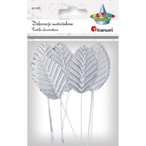 Ozdoba materiałowa Craft-Fun Series Liście na druciku srebrne Titanum (SY-007) Titanum