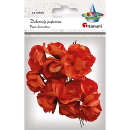 Ozdoba papierowa Craft-Fun Series Różyczki papierowe na druciku ciemnopomarańczowe Titanum (ZH-001) Titanum