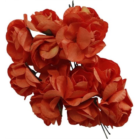 Ozdoba papierowa Craft-Fun Series Różyczki papierowe na druciku ciemnopomarańczowe Titanum (ZH-001) Titanum