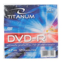 Płyta dvd Nośnik danych Płyta DVD-R 4,7GB x16 Titanum (x16 - Koperta 10) Titanum