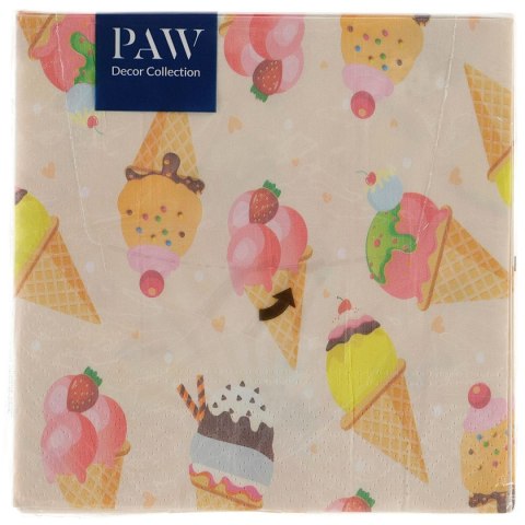 Serwetki Lunch Ice Cream mix papier [mm:] 330x330 Paw (SDL301600) Paw