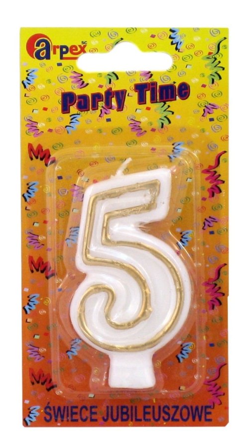 Świeczka urodzinowa Brak Party NUMERKI BIAŁE Arpex (D9906-4) Arpex