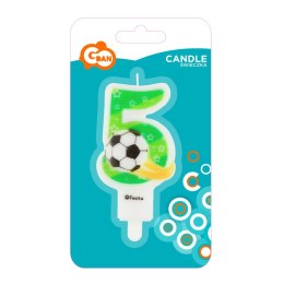Świeczka urodzinowa cyferka 5 z piłką 7,8cm Godan (PF-SCP5) Godan