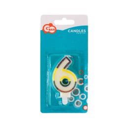 Świeczka urodzinowa cyferka z brokatem 6 Godan (SZ101007/6) Godan