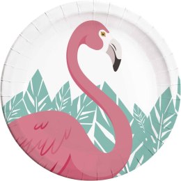 Talerz jednorazowy flamingo papier śr. 180mm (51504)