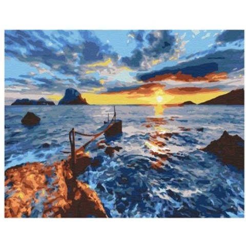Zestaw kreatywny malowanie po numerach - morze, zachód słońca Norimpex (NO-1007682) Norimpex