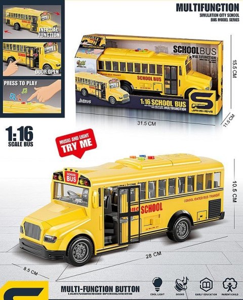 Autobus 1:16, otwierane drzwi, światło, dźwięk Adar (585614) Adar