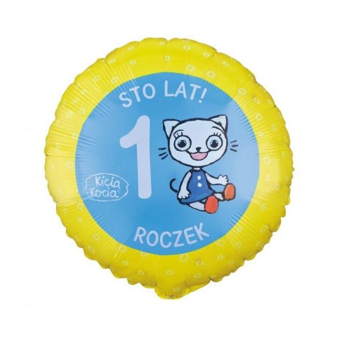 Balon foliowy Roczek , Kicia Kocia 18cal Godan (FG-OKKI) Godan