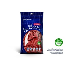 Balon gumowy Party Deco BALONY STRONG METALLIC metalizowany 50 szt czerwony 270mm Partydeco (SB12M-007J/50) Partydeco