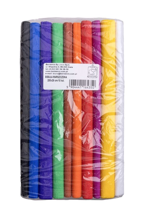 Bibuła marszczona 10 kolorów mix 250mm x 2000mm Beniamin Beniamin